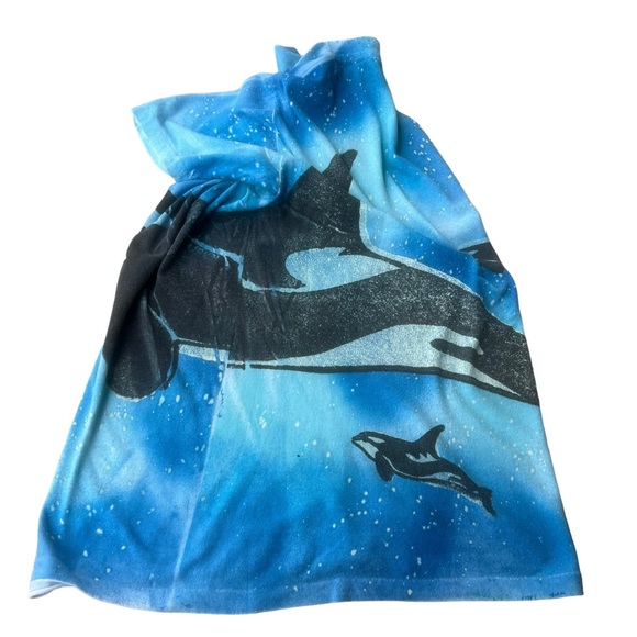 90s Single Stich Ocean Killer Whales Big Fish Nature Animals AOP Graphic vintage - Picture 10 of 10